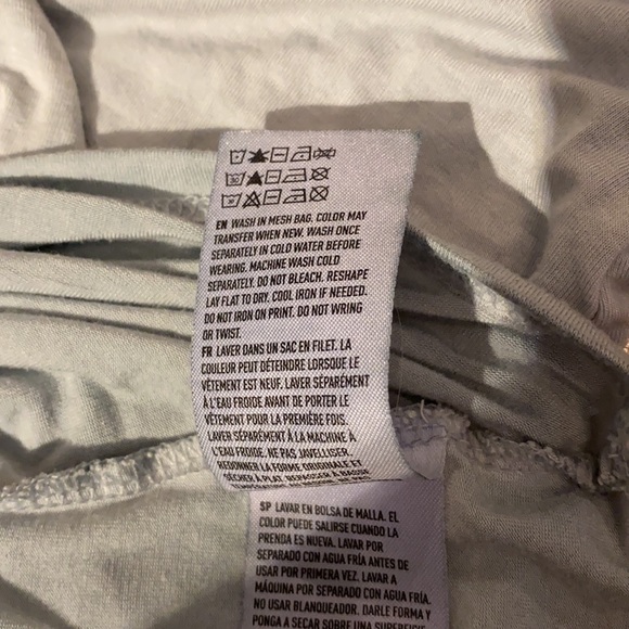 American Eagle Soft & Sexy Long Sleeve Lace Up Top in gray teal size S - Picture 9 of 10